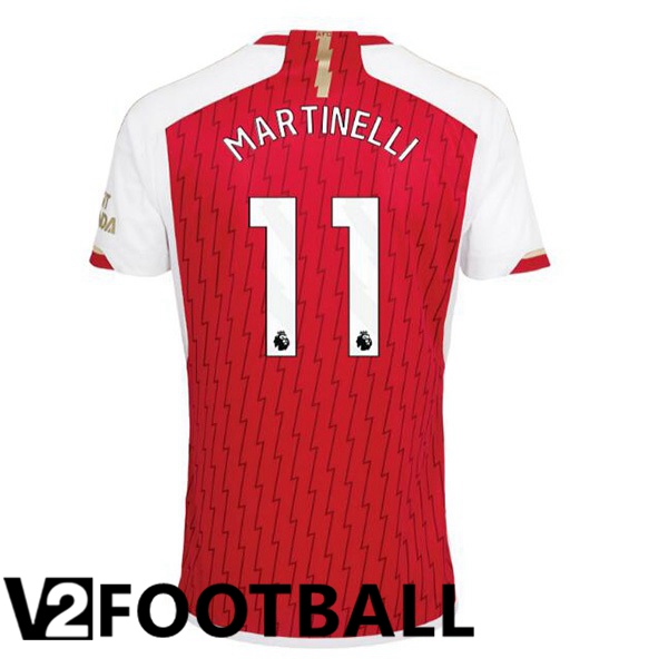 Arsenal MARTINELLI 11 Home Soccer Shirt Red White 2023/2024