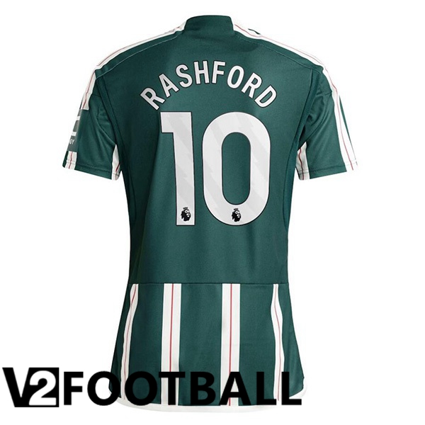 Manchester United Rashford 10 Away Soccer Shirt Green 2023/2024