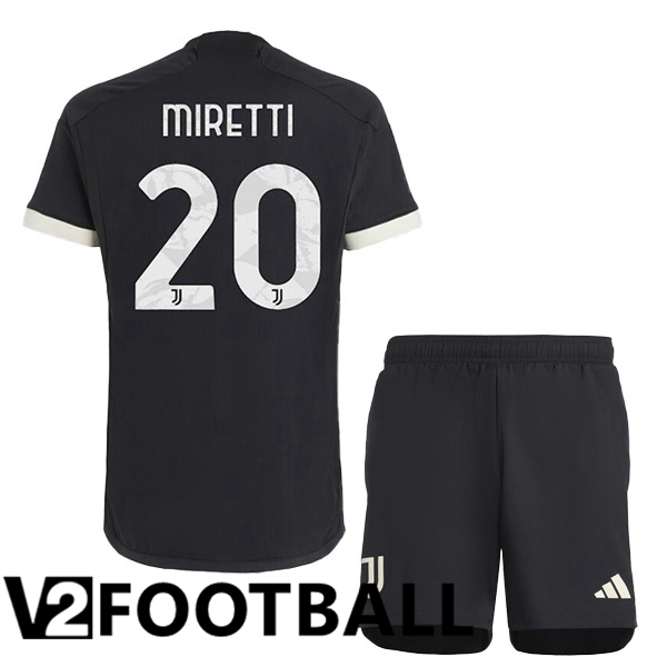 Juventus MIRETTI 20 Kids Juventus Third Soccer Shirt Black 2023/2024