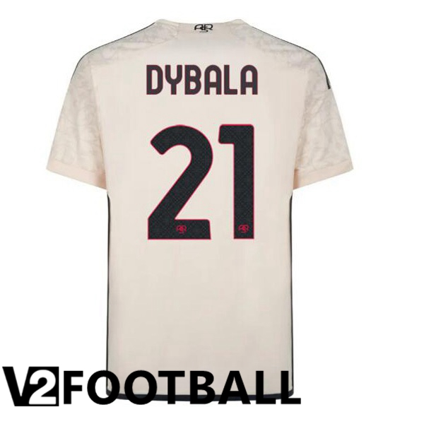 AS Roma DYBALA 21 Away Soccer Shirt Yellow 2023/2024
