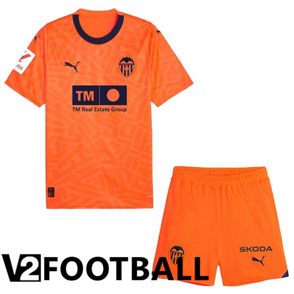 Valencia CF Kids Third Soccer Shirt Orange 2023/2024