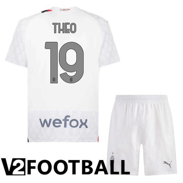 AC Milan Theo 19 Kids Away Soccer Shirt White 2023/2024