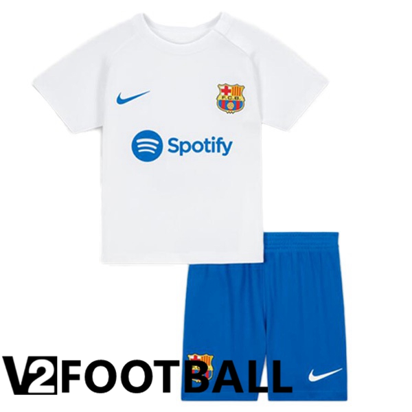 FC Barcelona Kids Away Soccer Shirt White 2023/2024