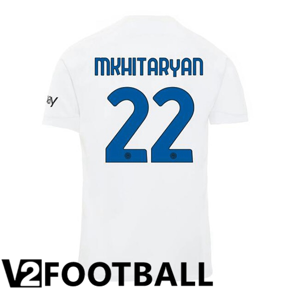 Inter Milan MKHITARYAN 22 Away Soccer Shirt White 2023/2024