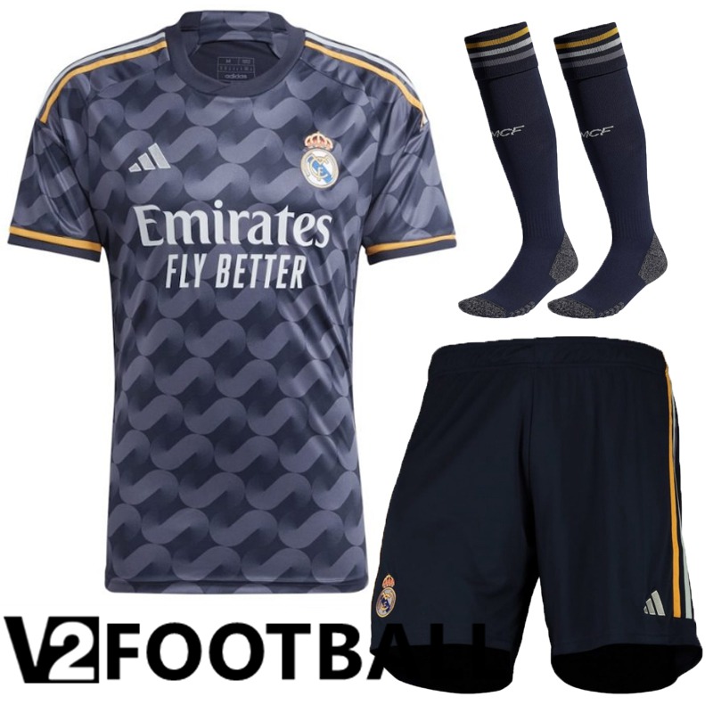 Real Madrid Away Soccer Shirt Shorts + Sock 2023/2024