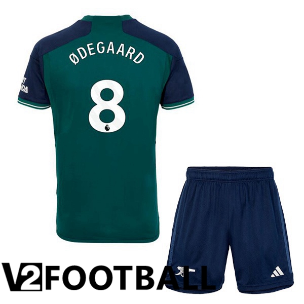Arsenal (ØDEGAARD 8) Kids Soccer Shirt Third Green 2023/2024