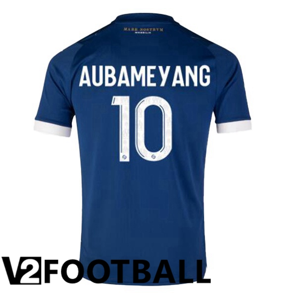 Marseille OM (AUBAMEYANG 10) Soccer Shirt Away Blue 2023/2024
