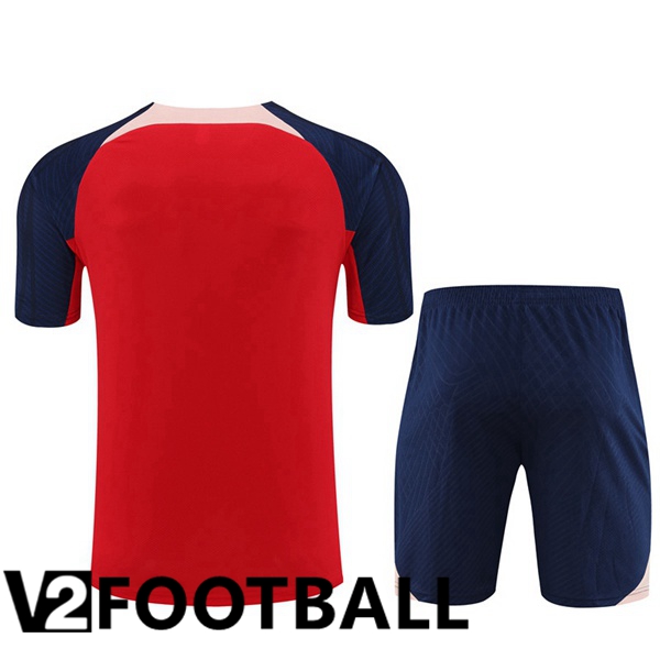 Atletico Madrid Training T Shirt + Shorts Red 2023/2024