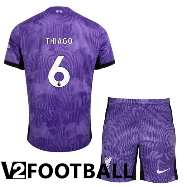 FC Liverpool (THIAGO 6) Kids Soccer Shirt Third Purple 2023/2024