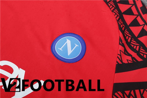 SSC Napoli Training T Shirt + Shorts Red 2023/2024