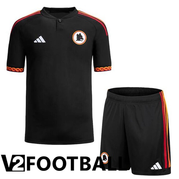 AS Roma Kids Soccer Shirt Third Black 2023/2024