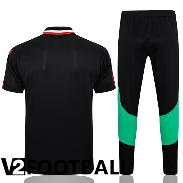 Manchester United Soccer Polo + Pants Black 2023/2024