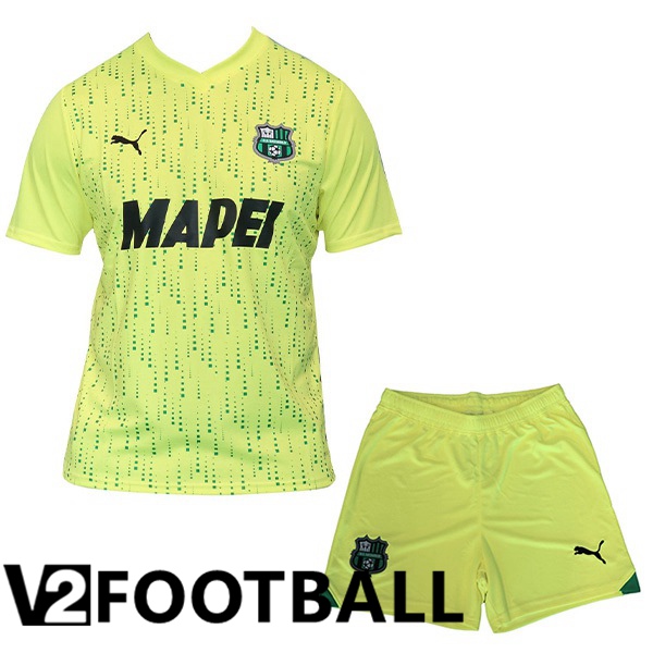 US Sassuolo Kids Soccer Shirt Third Green Yellow 2023/2024