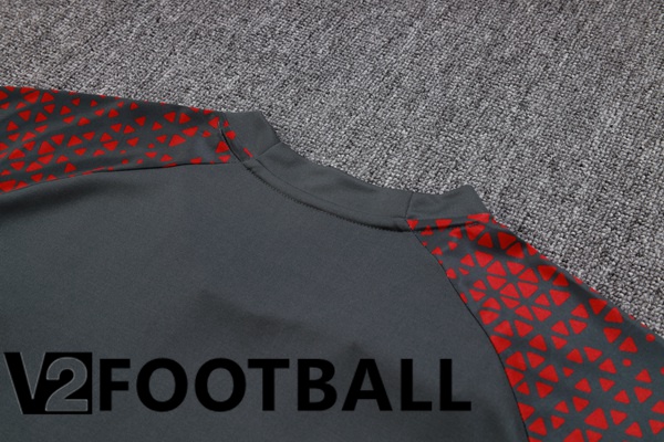 Manchester City Training T Shirt + Shorts Red Grey 2023/2024
