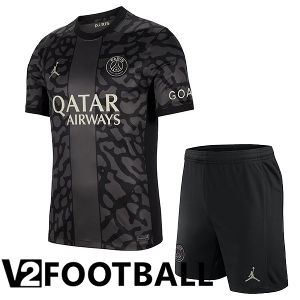Paris PSG Kids Soccer Shirt Third Black 2023/2024