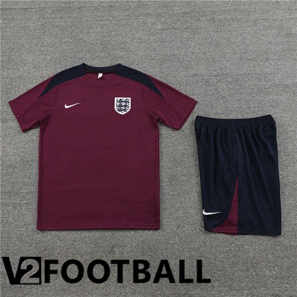 England Training T Shirt + Shorts Red 2023/2024