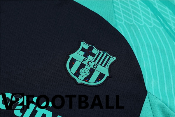 FC Barcelona Training T Shirt + Shorts Green Royal Blue 2023/2024
