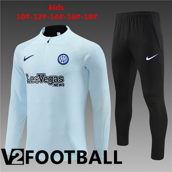 Inter Milan Kids Training Tracksuit Suit Grey 2023/2024