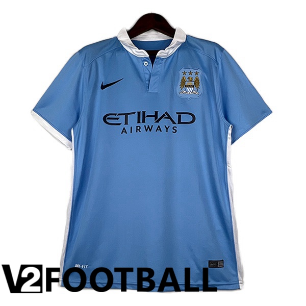 Manchester City Retro Soccer Shirt Home Blue 2015-2016