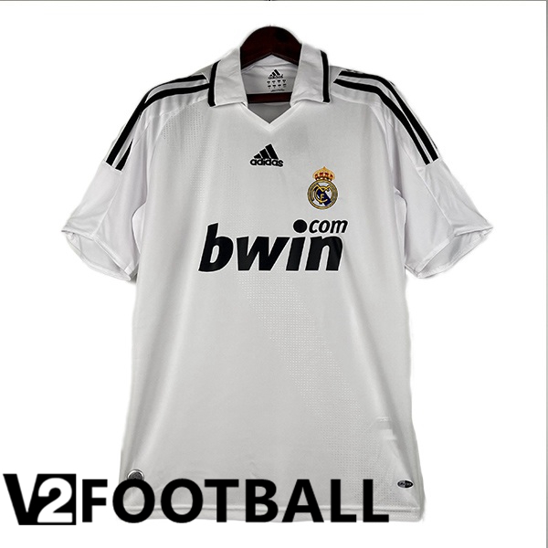 Real Madrid Retro Soccer Shirt Home White 2008-2009