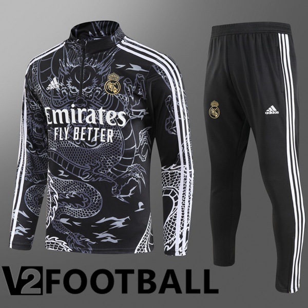 Real Madrid Kids Training Tracksuit SuitBlack 2023/2024