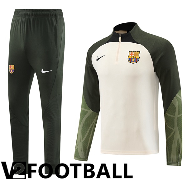 FC Barcelona Training Tracksuit Suit White Green 2023/2024