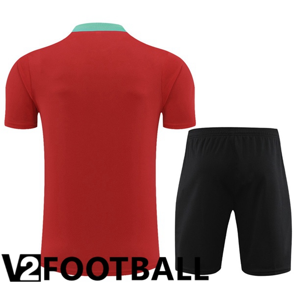 Portugal Training T Shirt + Shorts Red 2023/2024