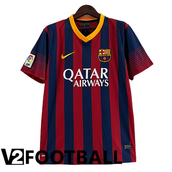 FC Barcelona Retro Football Shirt Home Red Blue 2013-2014