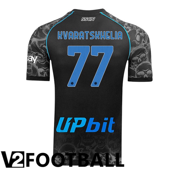 SSC Napoli (Khvicha Kvaratskhelia 77) Shirt Halloween Black 2023/2024
