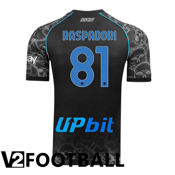 SSC Napoli (Giacomo Raspadori 81) Football Shirt Halloween Black 2023/2024