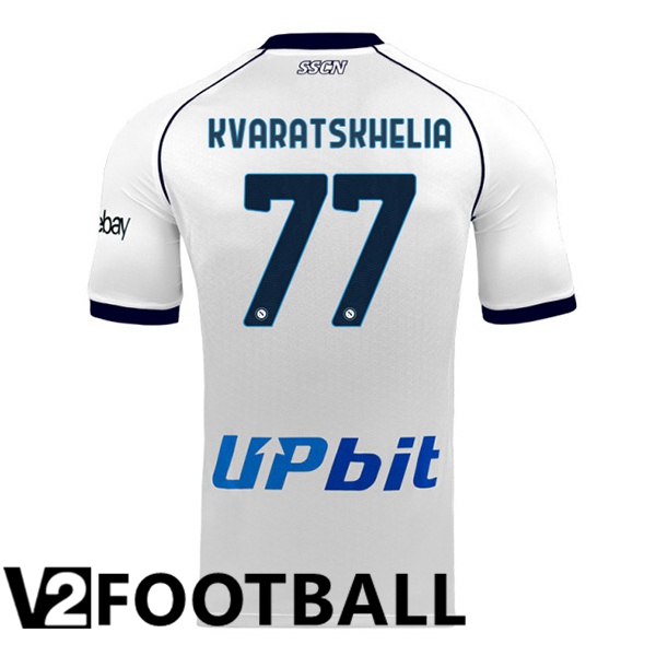 SSC Napoli (Khvicha Kvaratskhelia 77) Football Shirt Away White 2023/2024