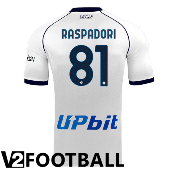 SSC Napoli (Giacomo Raspadori 81) Football Shirt Away White 2023/2024