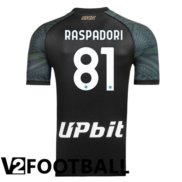 SSC Napoli (Giacomo Raspadori 81) Football Shirt Third Black 2023/2024