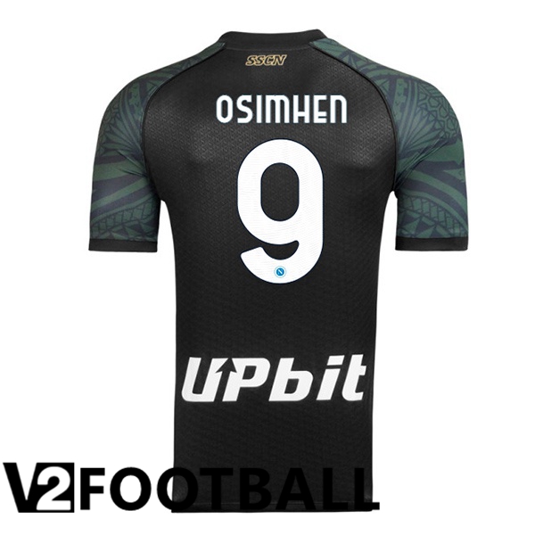 SSC Napoli (Victor Osimhen 9) Football Shirt Third Black 2023/2024