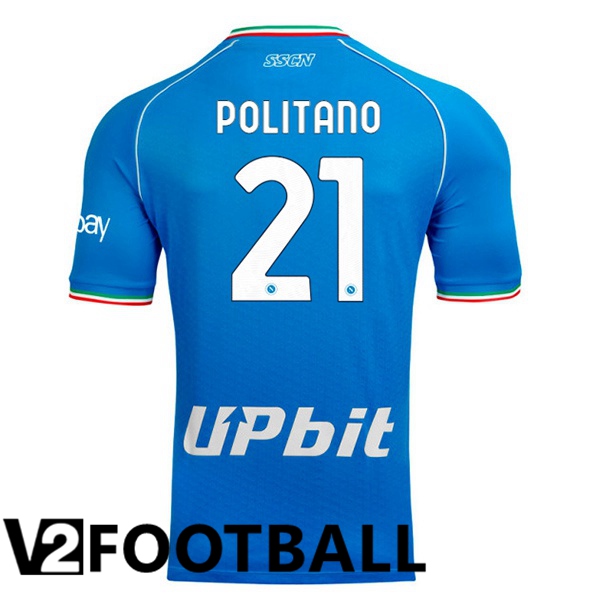 SSC Napoli (Matteo Politano 21) Football Shirt Home Blue 2023/2024