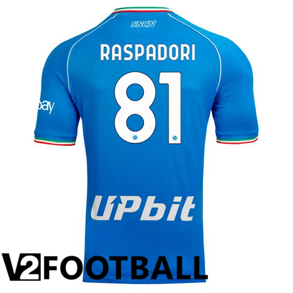 SSC Napoli (Giacomo Raspadori 81) Football Shirt Home Blue 2023/2024