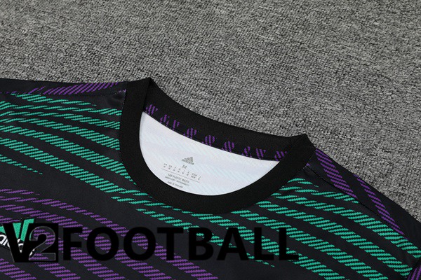 Real Madrid Training T Shirt + Shorts Black Green 2023/2024