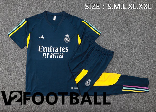 Real Madrid Training T Shirt + Shorts Blue Royal 2023/2024