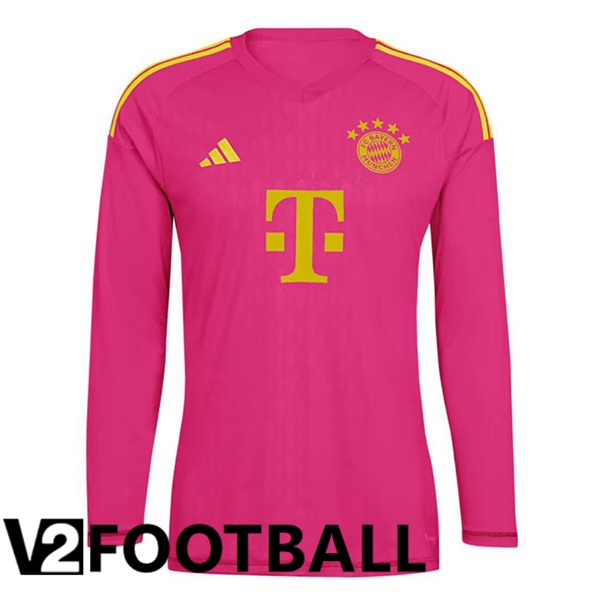 Bayern Munich Soccer Shirt Goalkeeper Long sleeve Pink 2023/2024