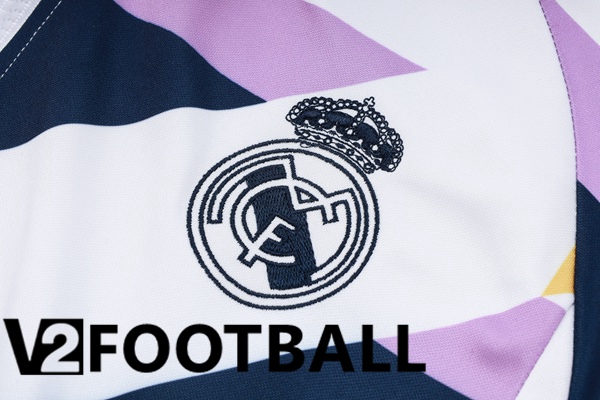 Real Madrid Training Tracksuit Hoodie White Blue Royal 2023/2024