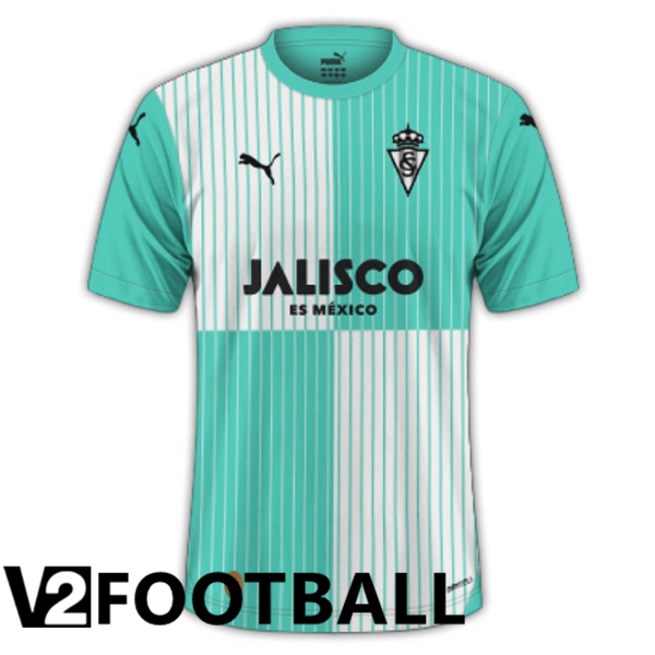 Sporting Gijon Soccer Shirt Away Green 2023/2024
