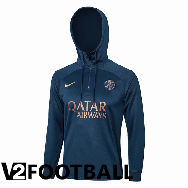 Paris PSG Training Sweatshirt Hoodie Blue Royal 2023/2024