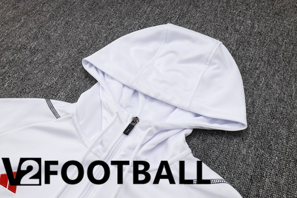Manchester United Training Tracksuit Sweatshirt Hoodie White 2024/2025