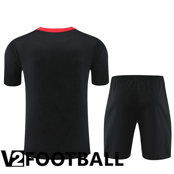 Portugal Training T Shirt + Shorts Black 2024/2025