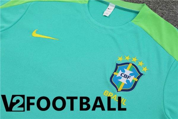 Brazil Training T Shirt + Shorts Green 2024/2025