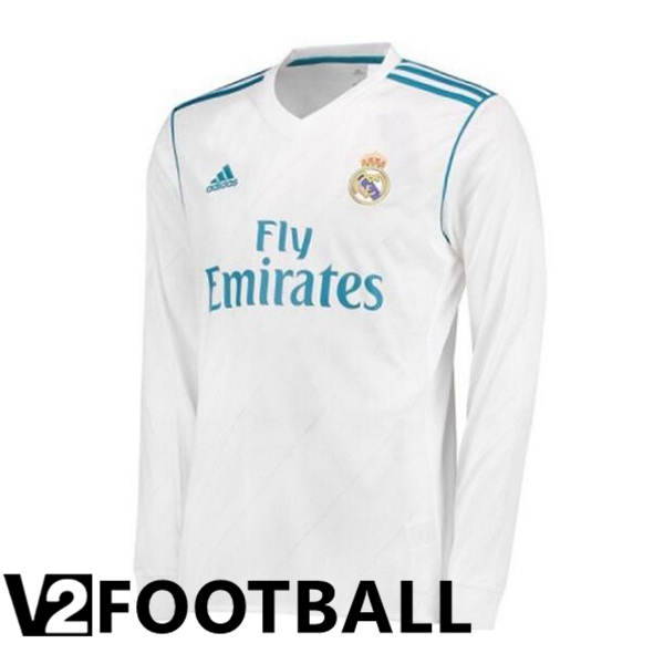 Real Madrid Retro Football Shirt Home Long sleeve White 2017-2018