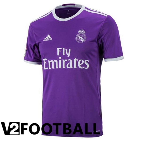 Real Madrid Retro Football Shirt Away Purple 2016-2017