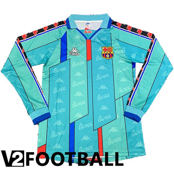 FC Barcelona Retro Football Shirt Away Long sleeve Blue 1996-1997