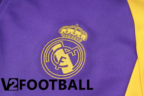 Real Madrid Training Tracksuit Suit Purple Yellow 2024/2025