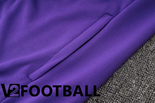 Real Madrid Training Jacket Suit Purple Yellow 2024/2025